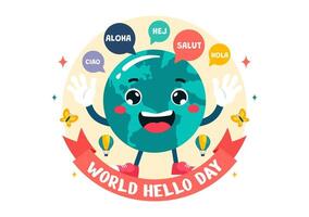 Illustration for World Hello Day on November 21 with Speech Bubbles in Different Languages vector