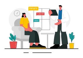 Therapist Teaching Articulation and Language Skills Illustration in an Educational Setting vector