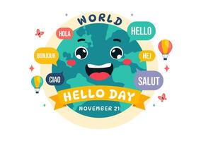 Colorful of Speech Bubbles for World Hello Day Featuring Global Languages vector