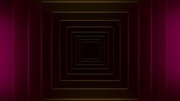 Colorful abstract pattern of squares with the effect of displacement. Design. Pyramid shaped tunnel with lights motion. video