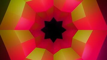 An endless tunnel of hexagons. Design. Futuristic sci fi colorful tunnel on a dark background. video