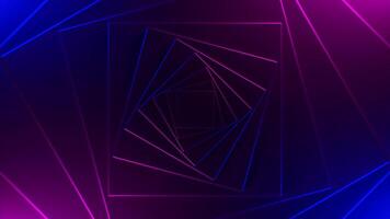 Purple and green background with red and blue running lights. Design.Dark background with repetitive light running in a circle in the animation. video
