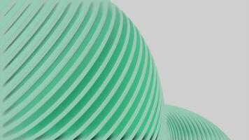 White background with volumetric spring. Design. An animated red and green spring that moves apart in different parts in turn. video