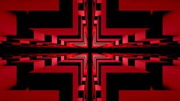 Gap in space of squares. Design. Sacral cleft in labyrinth. 3D space of squares with dark slit. Dark narrow chasm in square tunnel video