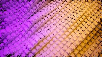 Abstract 3d stripes with dots move in waves. Design. 3D lines with buttons move in chaotic waves. Toy lines with buttons in wavy motion video
