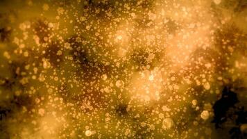 Beautiful background with moving glowing spots and bokeh. Motion. Round particles disappear and appear in space on glowing background. Beautiful background with round flying particles and bright spots video
