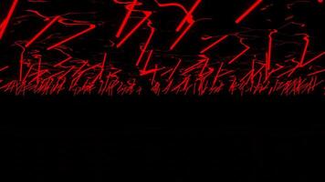Abstract long led lights in a water surface. Design. Floating 3D stripes in a black abstract endless lake. video