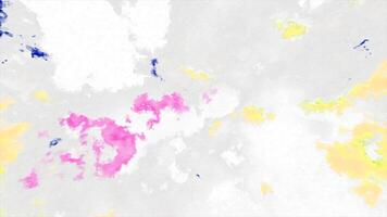 White background. Motion.Spreading multicolored bright paint in 3d format, which is then filled with gray gouache. video