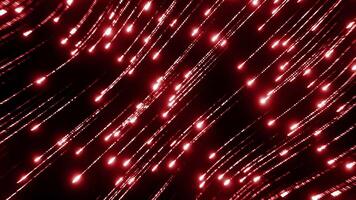 Yellow and red garlands. Design. Black background with iridescent garlands that sparkle in 3D format. video