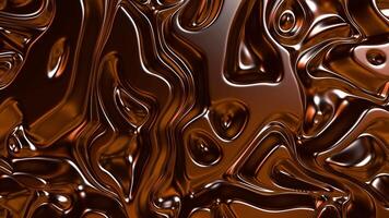 Molten liquid with beautiful patterns. Design. Metallic liquid with molten patterns and glitter. Metallic texture of curved liquid pattern video