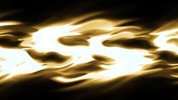 Abstract glowing golden stream of light on a black background. Motion. Curving bright light stream. video