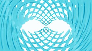 Abstract hypnotic background of crossed rings creating optical illusion. Design. Light blue circular shapes on a white background. video