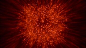 Abstract space star energy explosion on a black background. Motion. Core becoming many spreading particle. video