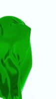 Colored fabric moves on white background. Design. Colored fabric with beautiful folds floats in air. Ghostly fabric floats in air video