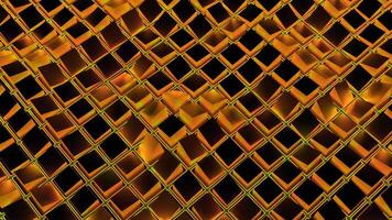 Gray and orange grid. Design. Rising and descending grid with patterns in animation on a black background. video