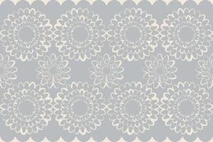 Gray Background with Decorative Floral Pattern and Scalloped Edge vector