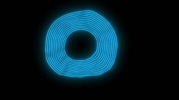 Black background. Design. Blurred blue lines in the animation that dissolve and rotate. video