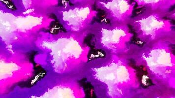 Green and purple paint spots. Motion. Light computer animation with illuminated spreading gouache spots. video