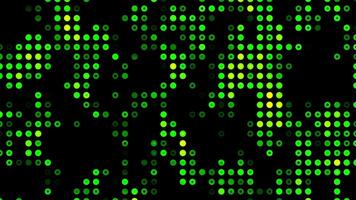 Background with moving flickering dots in computer program. Motion. Computer background with stream of pixel dots. Moving animation with dots on black background video