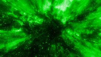 Cosmic stream with particles and flickering glow. Motion. Bright cosmic glow of space with stream. Stream of bright particles and flickering glow of plasma energy video