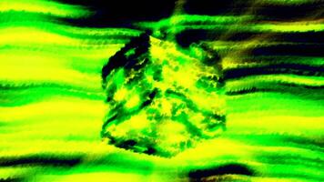 Bright blurry animation of cube and glow. Motion. 3D cube moves apart and glows brightly in cyberspace. Mysterious cyber cube with glowing bright space video