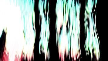 Background with moving distortion bands. Motion. Noisy signal with stripes on black background. Shimmering stripes with glitch effect on black background video