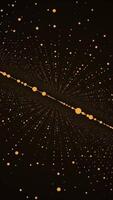 Flying inside abstract data tunnel. Media. Beautiful space of millions of small lights. Vertical . video