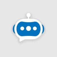 illustration combining a friendly robot character and a chat bubble speech button, assistant or help function. customer support, virtual assistants, AI driven chatbots, or tech related services vector