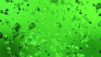 Green animation. Motion.Colorful animation with drops that spread in different directions. video
