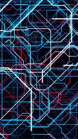 Abstract background with bended colorful pipes isolated on black background, seamless loop. Animation. Flying along pipelines network, industrial 3d animation. video