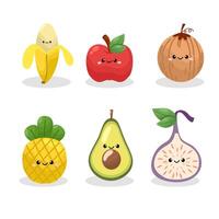 Set of hand drawn fruit and vegetables colorful. vector