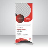 roll up banner, pop up banner template design vector