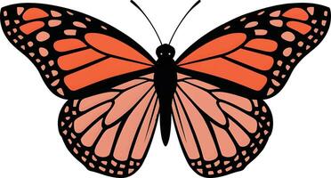 butterfly yellow red and black color digital art blank background vector