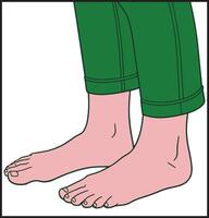 leg pain smart boy with green pant vector