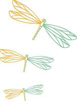 flock of dragonfly with two color design vector