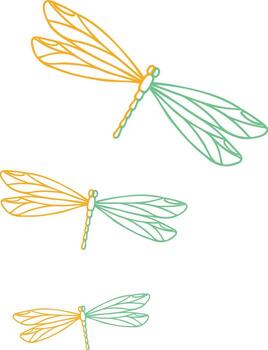 flock of dragonfly with two color design vector