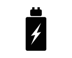 Simple Icon of a Battery with Lightning Bolt Symbol vector