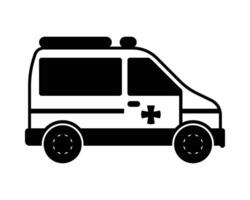 Black and White Ambulance Illustration for Medical Use vector