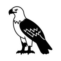 Bold Hawk Standing Proudly in Black and White Design vector