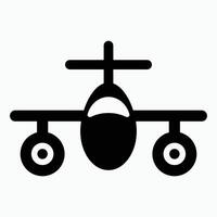 Simple Black Airplane Icon Design for Minimalist Use vector