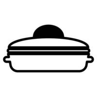 Simple Black Line Drawing of a Food Container vector