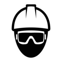 Worker Icon with Helmet and Safety Goggles Design vector