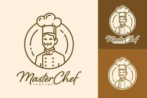 Master chef logo design template vector
