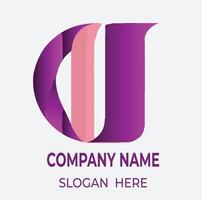 3d Modern D logo design vector