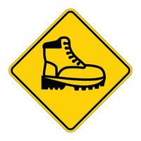 Caution sign featuring a safety boot icon vector
