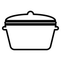 Simple Line Art of a Kitchen Pot with Lid vector