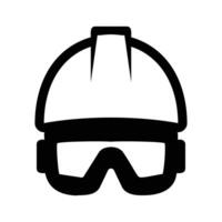 Safety Helmet and Goggles Icon for Construction Use vector