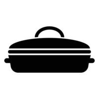 Elegant Black Serving Dish Icon for Culinary Use vector