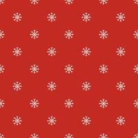 Christmas Pattern with Snowflakes on Red Background, Infinite Texture vector