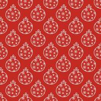 Minimalist Seamless Christmas Pattern with Balls on Red Background vector
